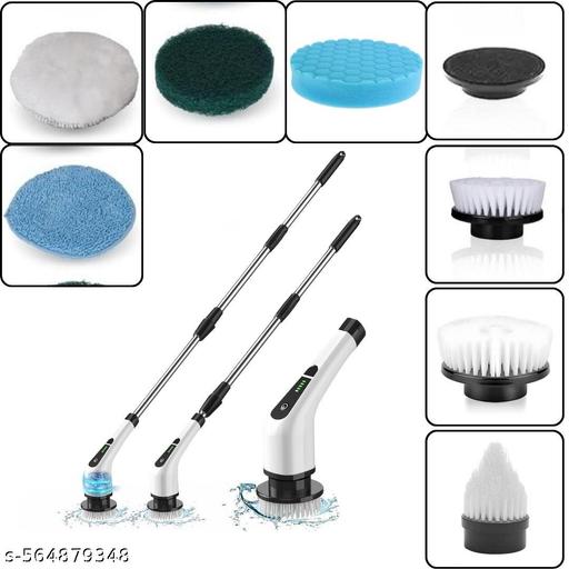 Eight replaceable cleaning heads supplied with the cordless spin scrubber